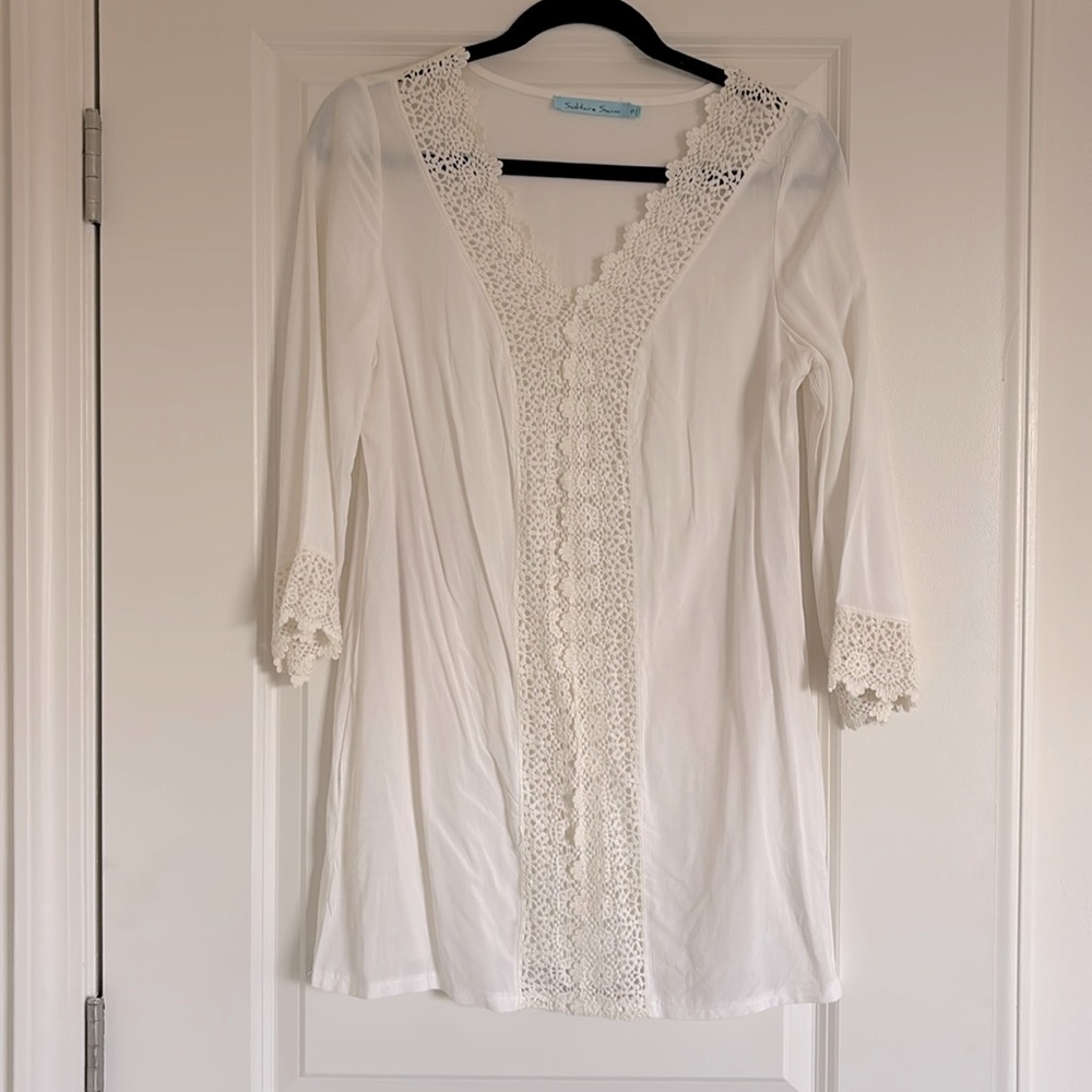 Crochet Detail Swim Coverup
